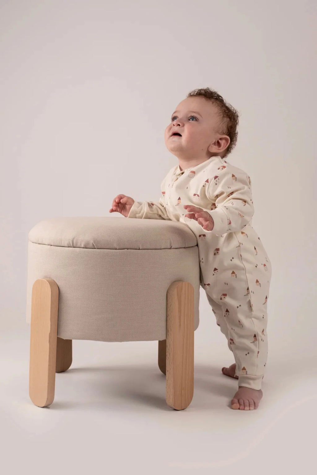 Kız Erkek Bebek Tulumu Uzun Kollu Fermuarlı Pijama Tulum Baskılı Uyku Tulumu Ev Desenli
