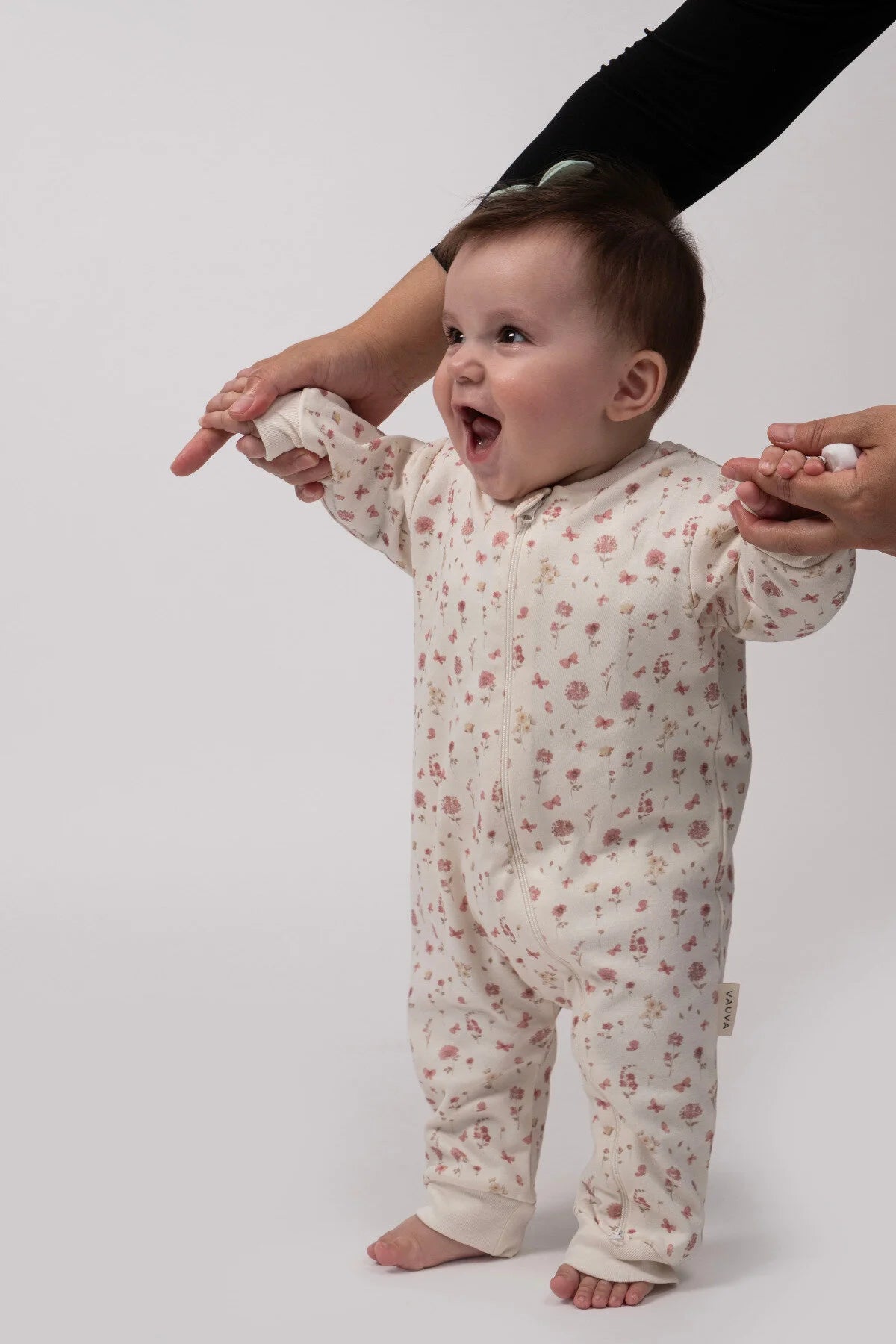 Kız Erkek Bebek Tulumu Uzun Kollu Fermuarlı Pijama Tulum Baskılı Uyku Tulumu Çiçekli-2