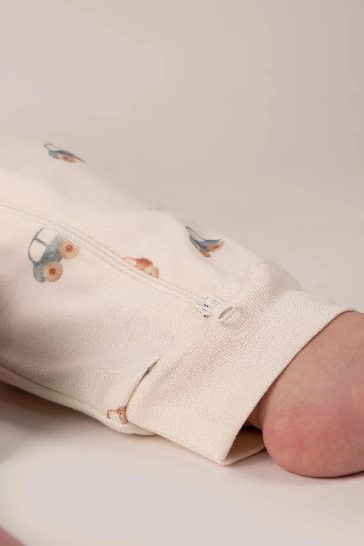 Kız Erkek Bebek Tulumu Uzun Kollu Fermuarlı Pijama Tulum Baskılı Uyku Tulumu Arabalı