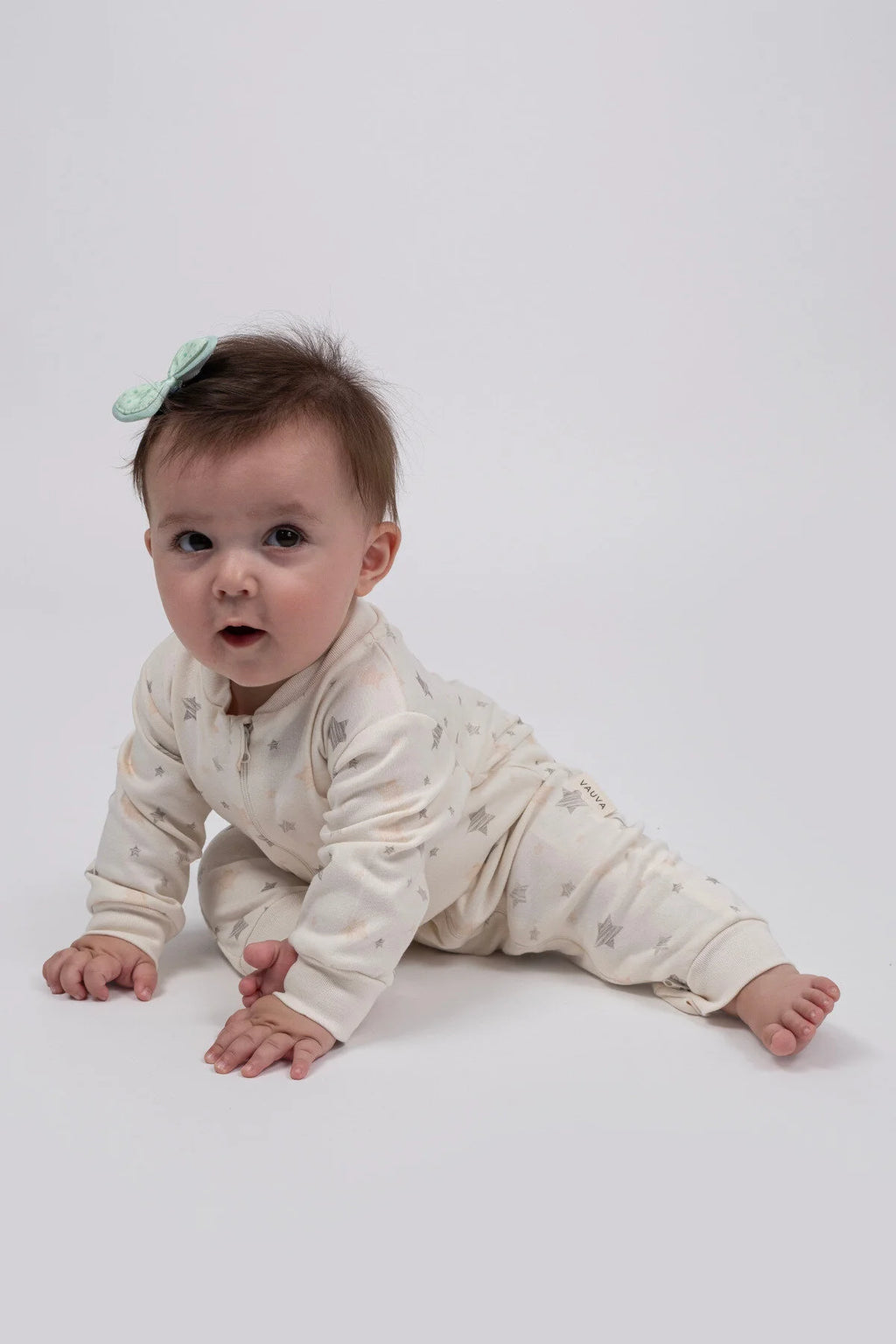 Kız Erkek Bebek Tulumu Uzun Kollu Fermuarlı Pijama Tulum Baskılı Uyku Tulumu Yıldızlı