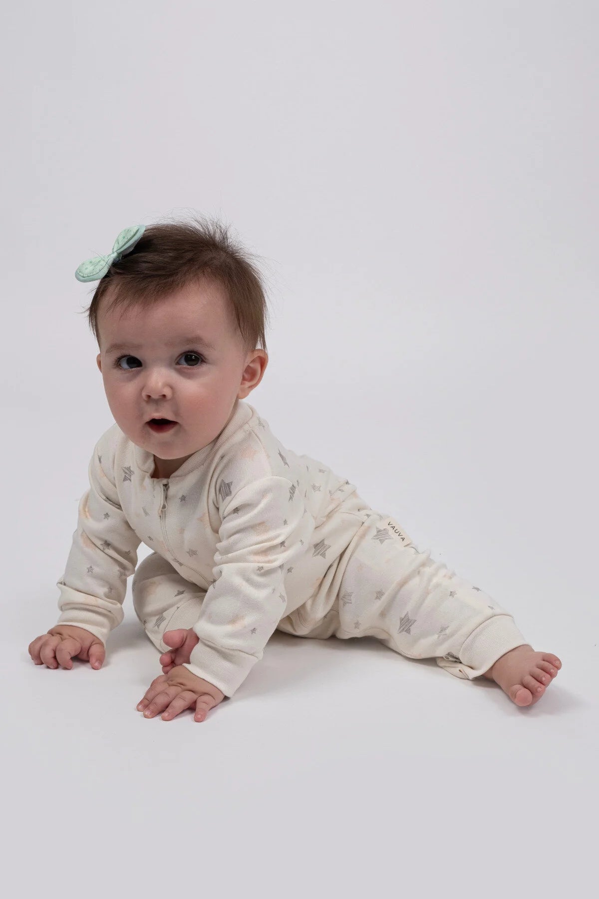 Kız Erkek Bebek Tulumu Uzun Kollu Fermuarlı Pijama Tulum Baskılı Uyku Tulumu Yıldızlı
