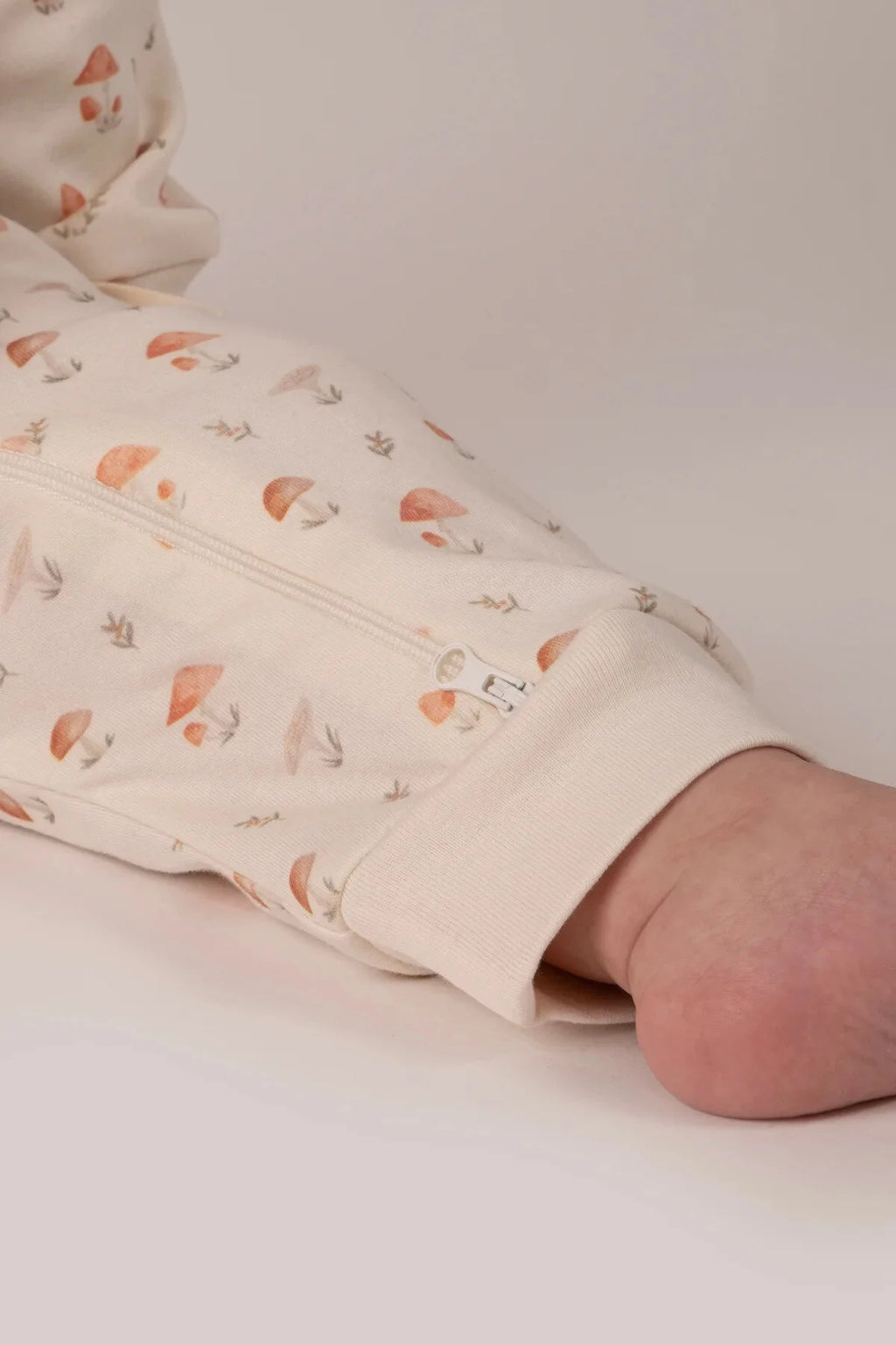 Kız Erkek Bebek Tulumu Uzun Kollu Fermuarlı Pijama Tulum Baskılı Uyku Tulumu Mantarlı