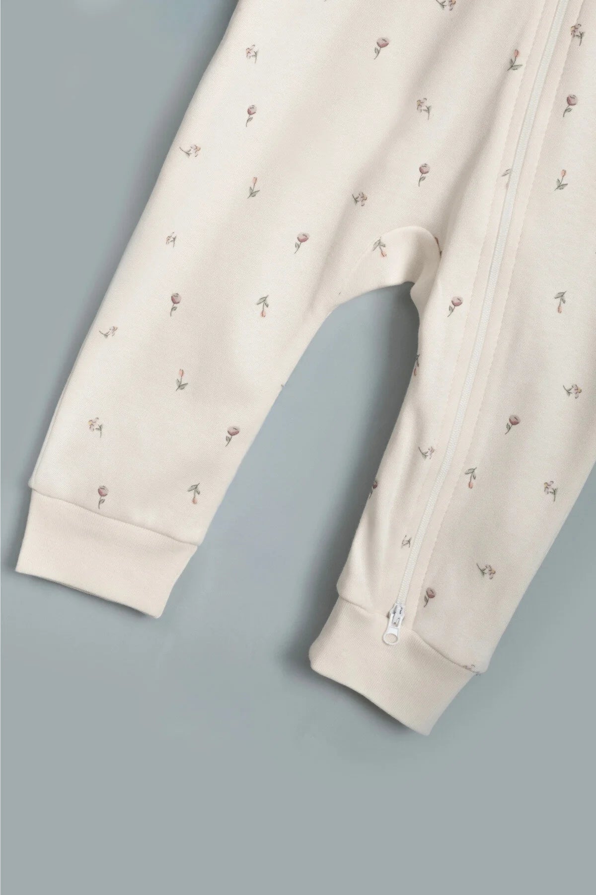 Kız Erkek Bebek Tulumu Uzun Kollu Fermuarlı Pijama Tulum Baskılı Uyku Tulumu Çiçekli