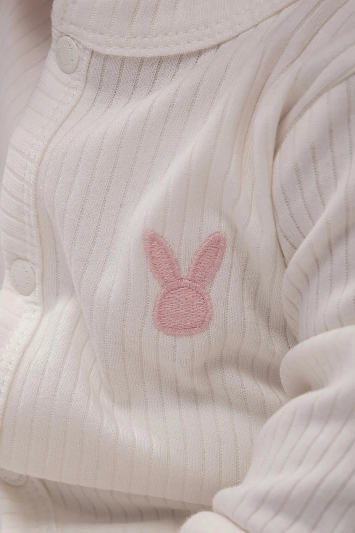 2'li Çıtçıtlı Tulum Pijama Uzun Kollu Mevsimlik Bebek Çocuk Nakışlı Tulum Pembe