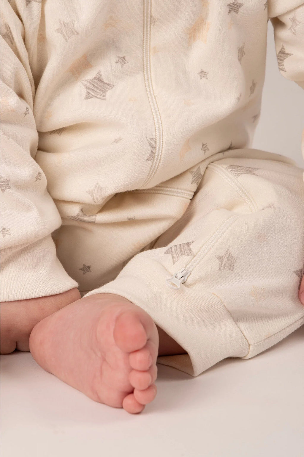 Kız Erkek Bebek Tulumu Uzun Kollu Fermuarlı Pijama Tulum Baskılı Uyku Tulumu Yıldızlı