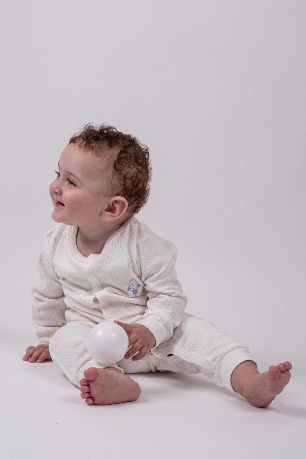 2'li Çıtçıtlı Tulum Pijama Uzun Kollu Mevsimlik Bebek Çocuk Nakışlı Tulum Mavi