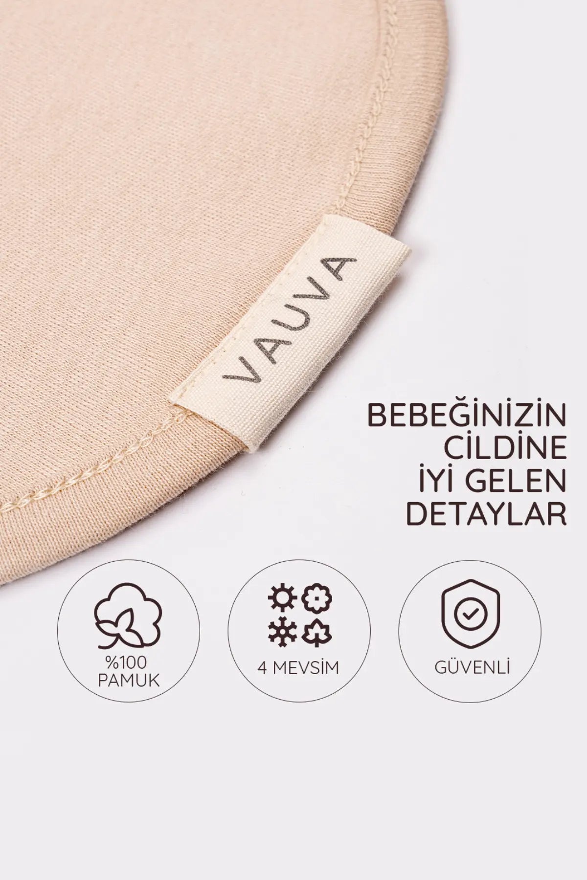 %100 Pamuklu Bebek Kundak 0-3 Ay Uyku Tulumu Kahve