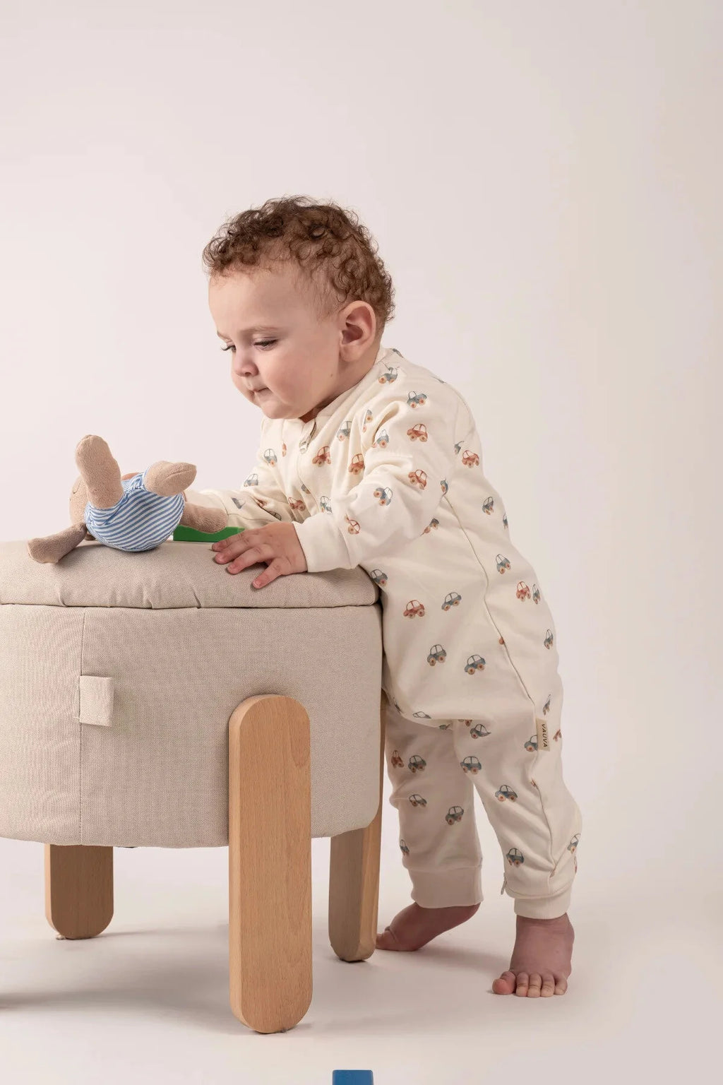 Kız Erkek Bebek Tulumu Uzun Kollu Fermuarlı Pijama Tulum Baskılı Uyku Tulumu Arabalı