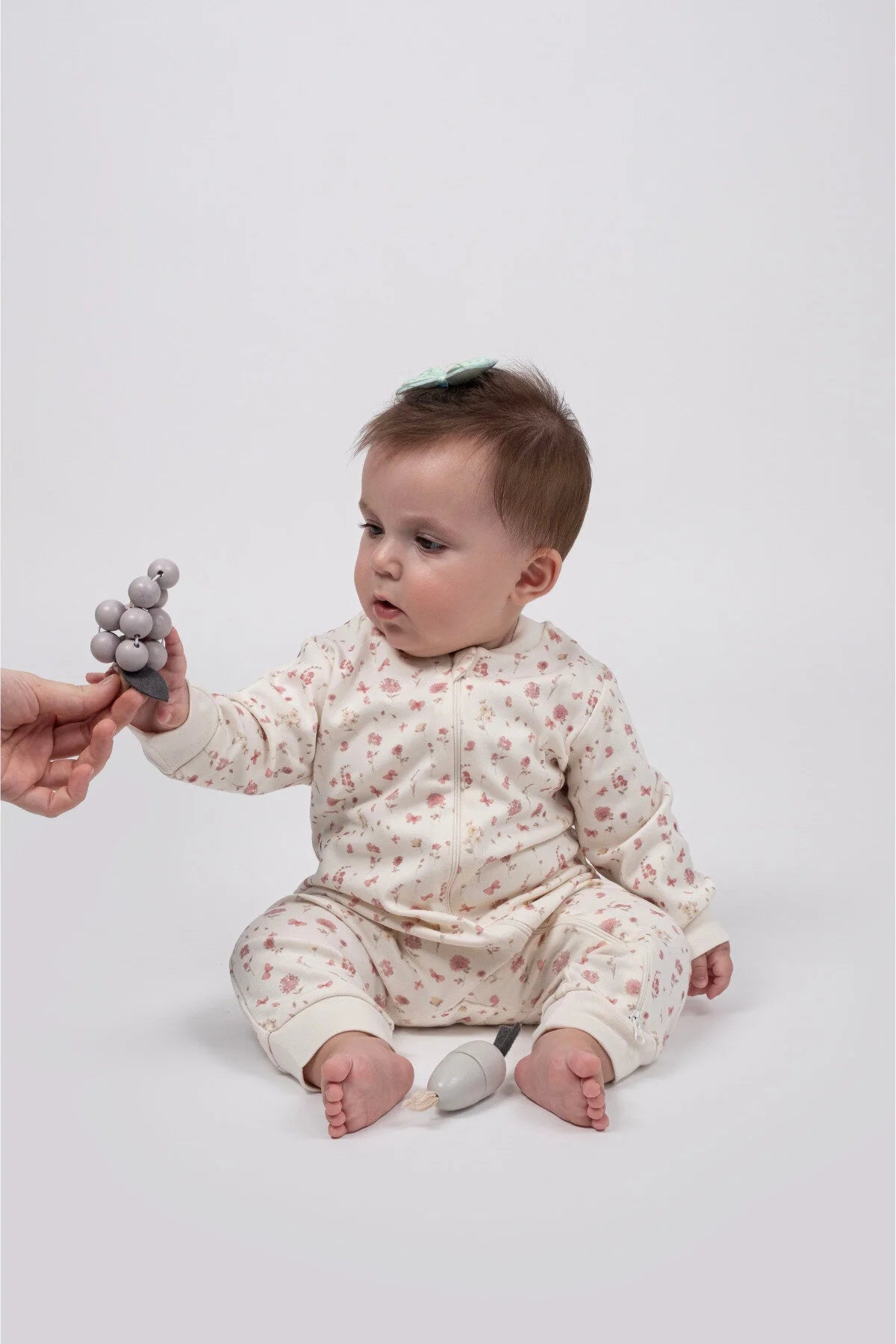 Kız Erkek Bebek Tulumu Uzun Kollu Fermuarlı Pijama Tulum Baskılı Uyku Tulumu Çiçekli-2
