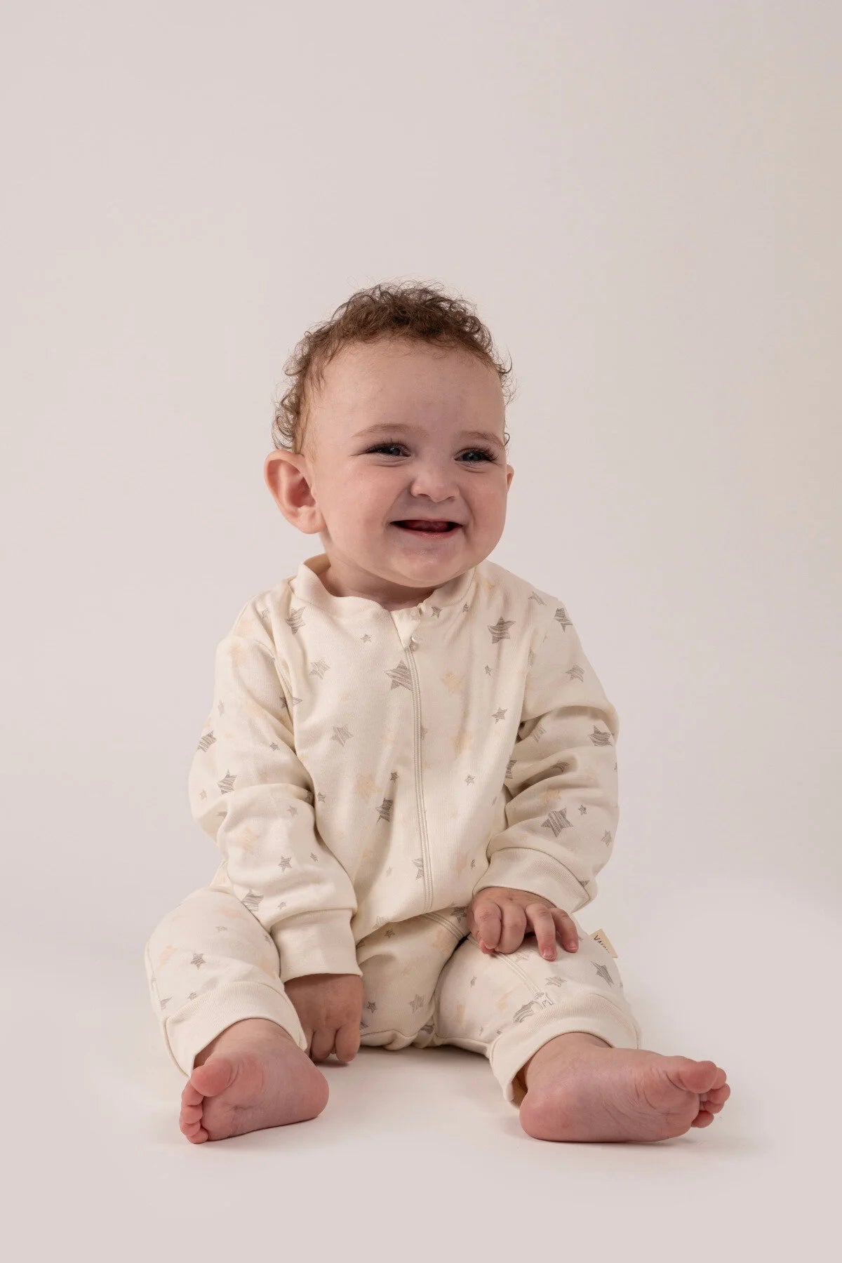 Kız Erkek Bebek Tulumu Uzun Kollu Fermuarlı Pijama Tulum Baskılı Uyku Tulumu Yıldızlı