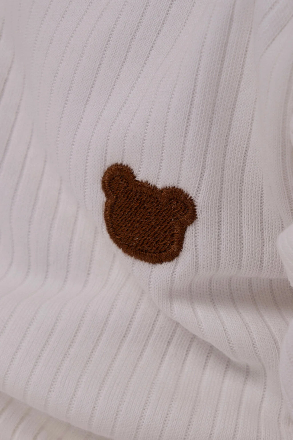 2'li Çıtçıtlı Tulum Pijama Uzun Kollu Mevsimlik Bebek Çocuk Nakışlı Tulum Kahverengi