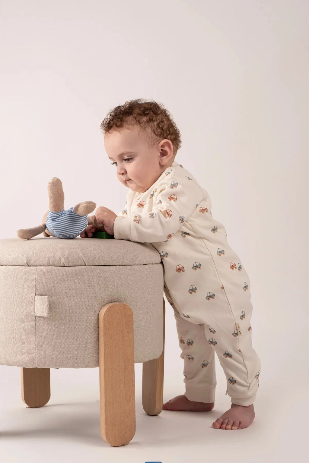 Kız Erkek Bebek Tulumu Uzun Kollu Fermuarlı Pijama Tulum Baskılı Uyku Tulumu Arabalı