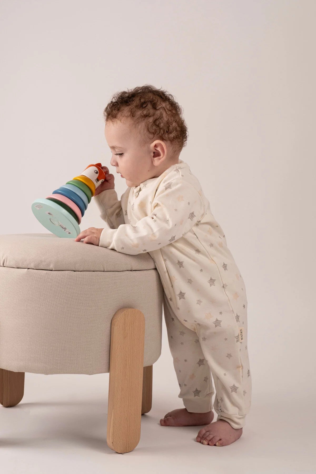 Kız Erkek Bebek Tulumu Uzun Kollu Fermuarlı Pijama Tulum Baskılı Uyku Tulumu Yıldızlı