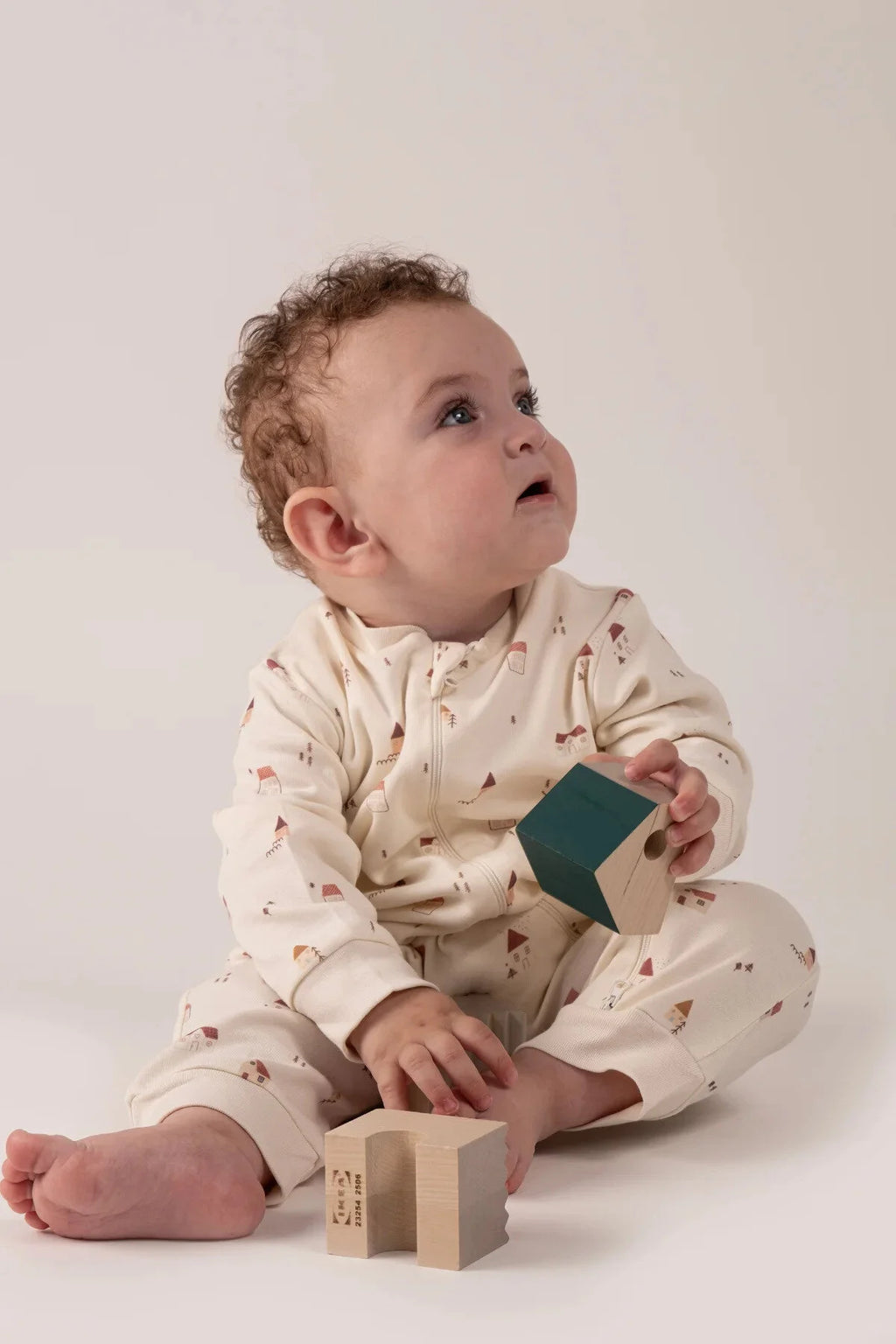 Kız Erkek Bebek Tulumu Uzun Kollu Fermuarlı Pijama Tulum Baskılı Uyku Tulumu Ev Desenli